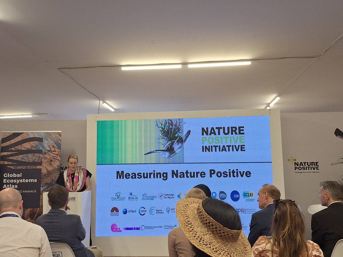 DavidTcd's tweet photo. Florida Fink-Hooijer (EU Director General for Environment) at 'Measuring Nature Positive' session #cop28: "Nature is on the menu at COP, but not part of the negotiations", Nature Positive Initiative welcomed "to develop common understandings &amp; metrics" @tcddublin @TCDBusiness https://t.co/0KA20kgifn