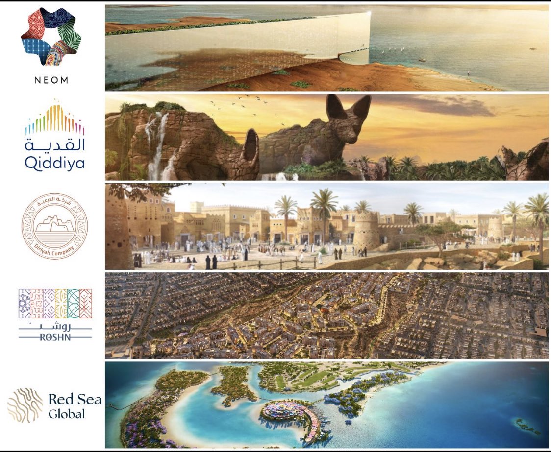 رؤية المملكة 2030 فيها تتجسد مشاريع الجيجا الابتكار والاستدامة وتنويع الاقتصاد. مع استمرار هذه الجهود الضخمة، لا تعيد تشكيل المشهد البيئي فقط، بل تمهد أيضًا طريقًا نحو مجتمع سعودي ديناميكي ومعرفي واقتصادي 
قائم على الصمود والاستدامة باذن الله
ومشاريع اخرى كالاكسبو وغيرها💙🇸🇦