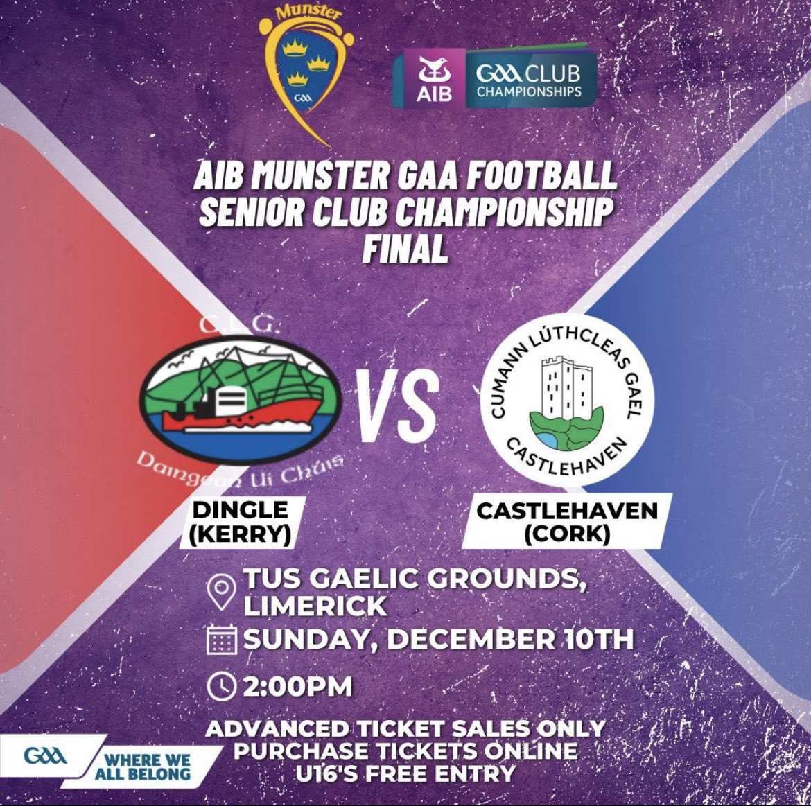 Best of luck to Roland Whelton and <a href="/CastlehavenGAA/">Castlehaven GAA</a> in tomorrows Munster Club SFC Final against Dingle