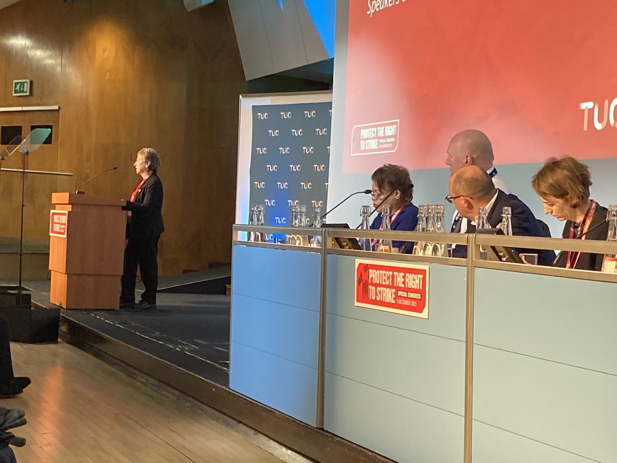 Barbara Plant, GMB National President addressing TUC Congress calling out the Government for forcing through legislation which removes our members rights to strike! #msl