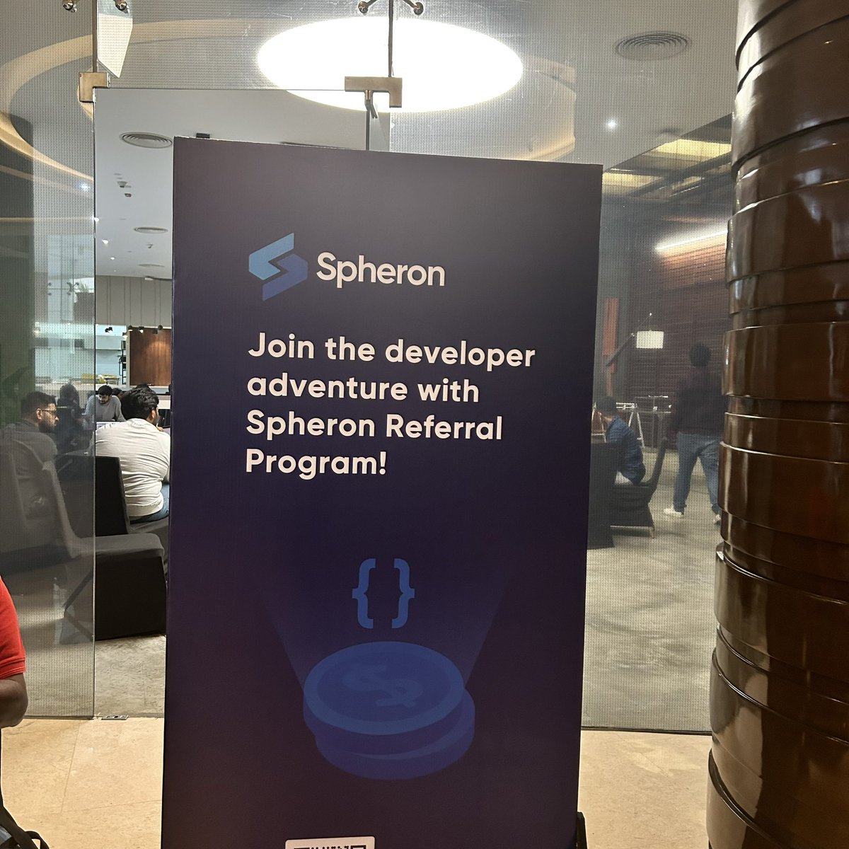 0xbiriyani's tweet photo. watching the whole venue painted with your designs feels like a super proud moment🤌🏻🥹

#web3ReInvent 
@spheron @dAppTales https://t.co/MZsXjl9VWs