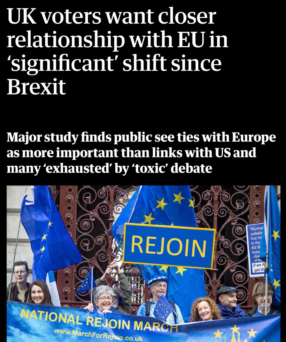 UK voters want closer relationship with EU in ‘significant’ shift since Brexit 🔴 Almost twice as many UK voters now believe a close relationship with the EU is more important for peace, prosperity and security than ties with the US. 🔵 New report finds that attitudes towards…