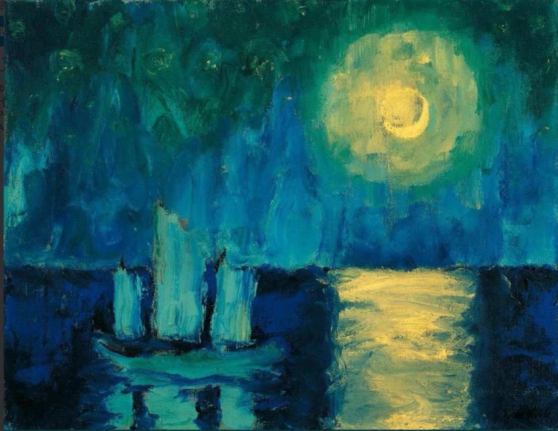 Ik zou er persoonlijk deze nog aan toe willen voegen: ‘Mondnacht’ van Emil Nolde, gemaakt in 1914.