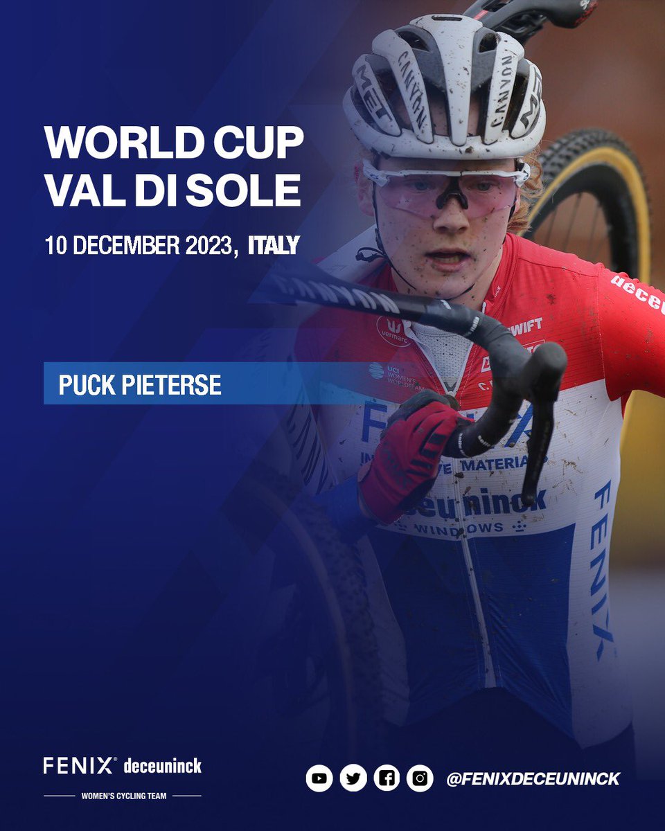 FenixPrTe's tweet photo. Puck Pieterse is preparing for her 5th cyclocross race this winter. Val di Sole is no unknown territory for our Dutch champion, by the way.
Last summer she won a UCI MTB World Cup there and a year ago she also won the @UCIcyclocrossWC
#fenixforinteriors #deceuninck https://t.co/jD2pUqupeW