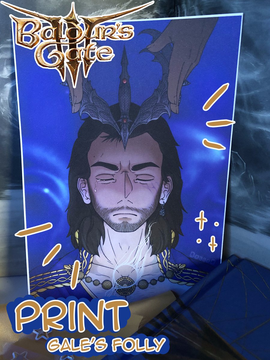 Mart_Mallow's tweet photo. NEW on my shop ! ✨

My latest artwork, Gale's folly, is now available as print, in A5 format, don't hesitate to check it out ! :D

Shop : https://t.co/lWYYe9kL3n

#gale #galedekarios #galeofwaterdeep #bg3 #baldursgate3 #bg3fanart https://t.co/FVyKu1GAUn