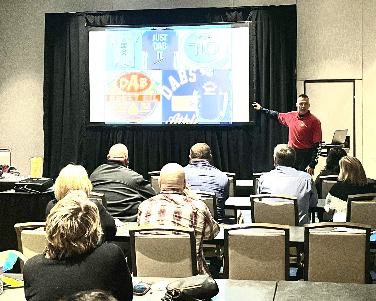 Kentucky School Boards Association (KSBA) (@ksbanews) on Twitter photo <a href="/KingofKSP/">Trooper Corey King</a> tells board members look out for the word, Dab, tagged around schools or kids wearing Dab on clothes. <a href="/KingofKSP/">Trooper Corey King</a> tells board members look out for the word, Dab, tagged around schools or kids wearing Dab on clothes.
