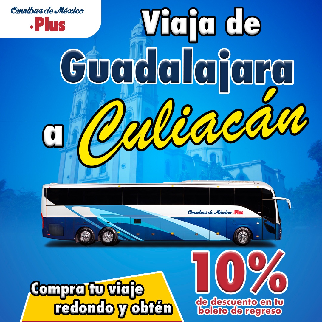 Omnibus_oficial's tweet photo. En #ServicioPLUS 🚍 viaja a Culiacán saliendo desde Guadalajara😁 🚌

Compra tus boletos en 💻 https://t.co/0hjDcgG6n5 y obtén 10% de descuento en tu boleto de regreso al comprar viaje redondo

#ViajaSeguroEnAutobus👍🏼
❇️Descuento aplica en rutas y horarios participantes. https://t.co/AYL0XiiSPW