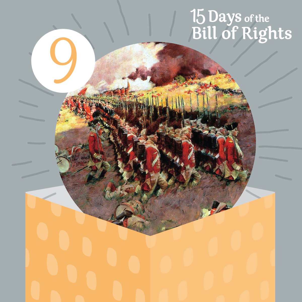 ConstitutionCtr's tweet photo. Could British troops evict colonists from their homes, eat their food, and use their facilities?
Unpack myths about the #ThirdAmendment. Read #ConstitutionDaily: https://t.co/LBfEeUzHSI
#15DaysofBillofRights https://t.co/28gCXGEv6A