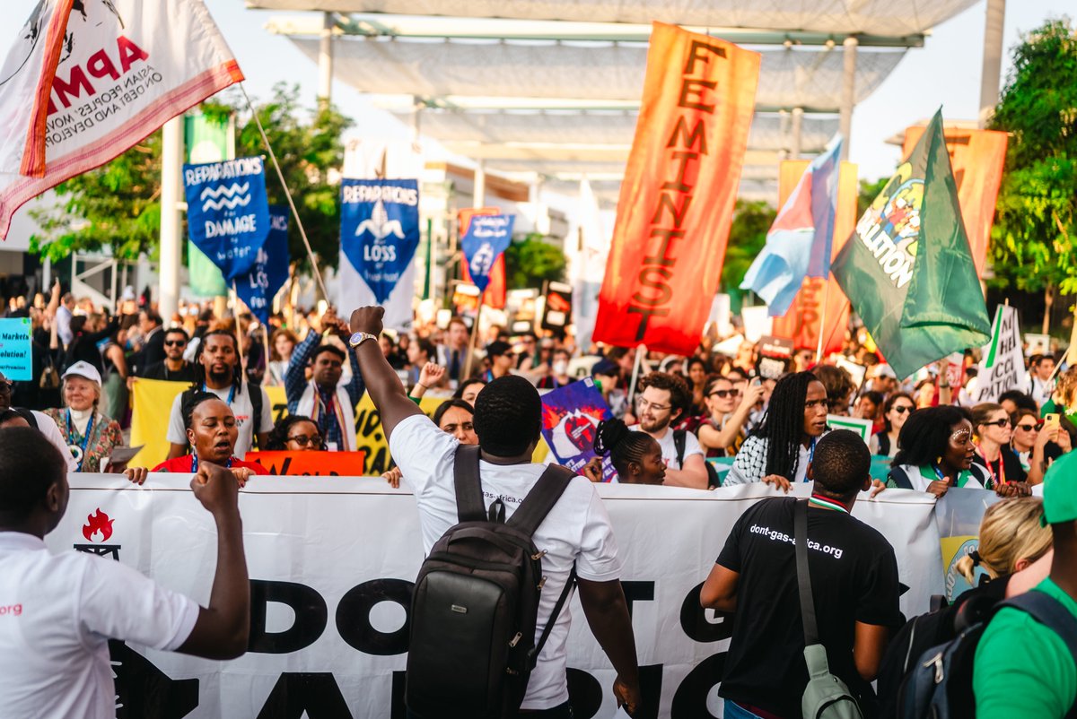 📣 Today was the #GlobalDayOfAction — a moment when people across the world marched for climate justice and human rights. At #COP28, the climate justice movement came together in a powerful display of solidarity to call for a #CeasefireNow. ⬇️ Photo thread below: