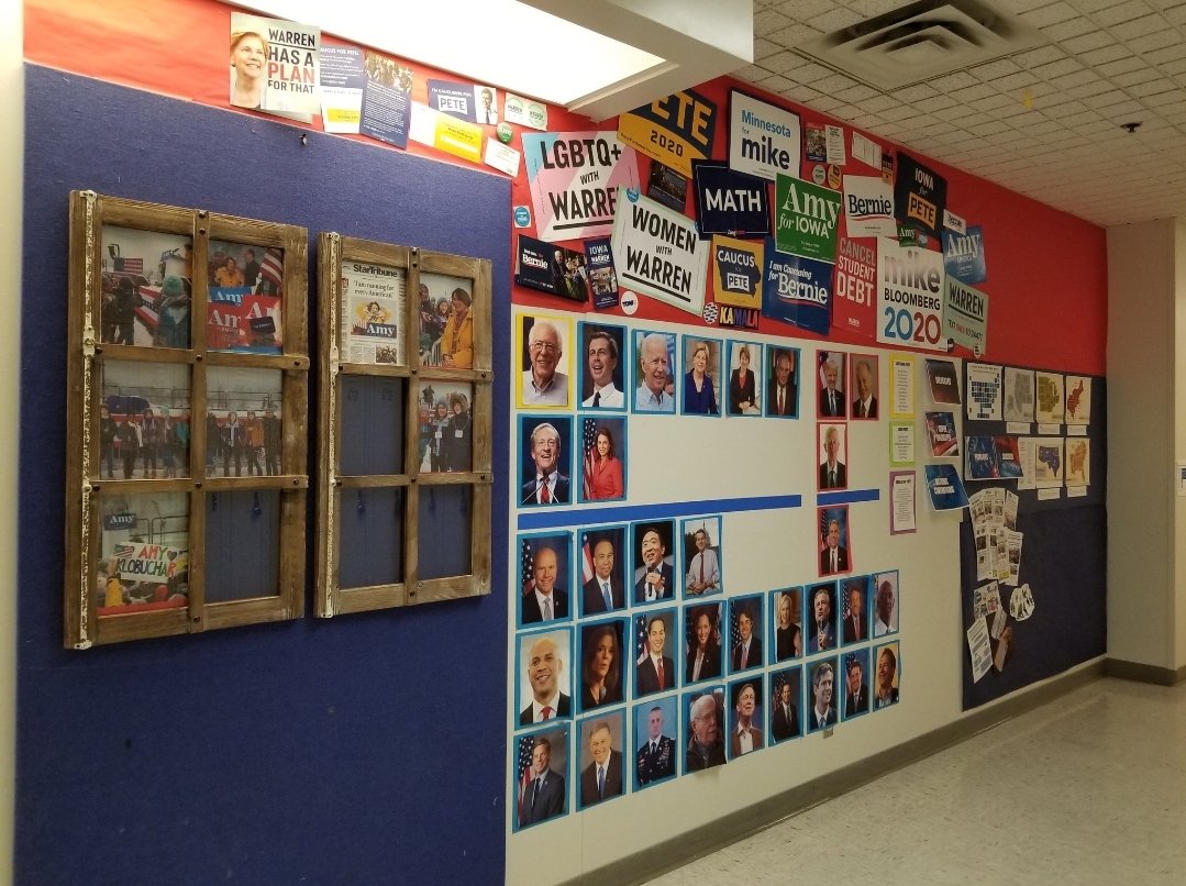 MarkJWestpfahl's tweet photo. Does anyone have any @RobertKennedyJr, @DrJillStein &/or @CornelWest swag you'd be willing to send up to Minnesota so I can build out our 2024 #ElectionWall at my middle school?
Here's a look at how the #ElectionWall transformed into an exhibit for my students in 2020. https://t.co/UZm3W38w7e