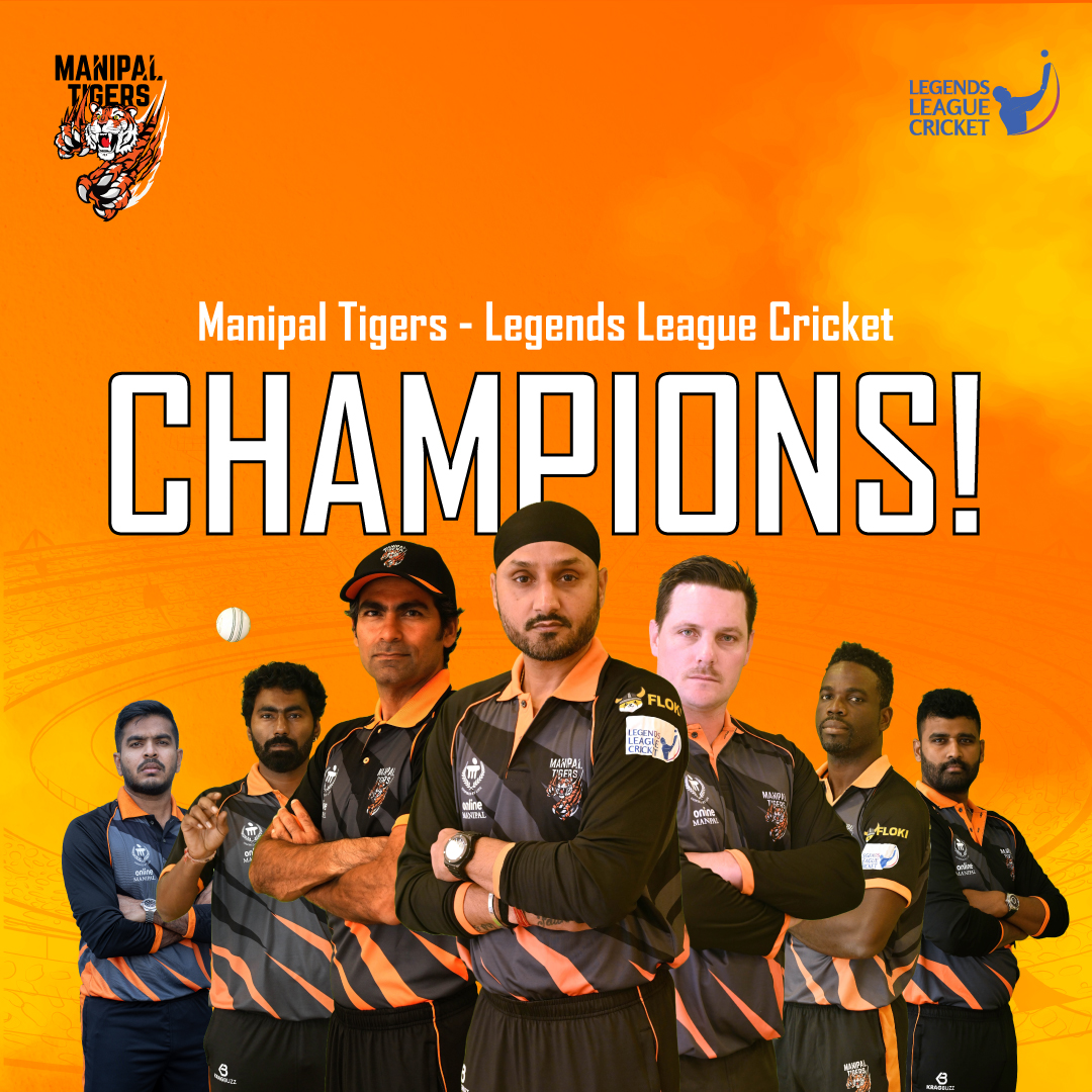 manipal_tigers's tweet photo. Victory roars for the Manipal Tigers as they clinch the Legends League Season 2 title! ๐๐ A spectacular journey of teamwork, resilience, and triumph. #RoarForVictory #TigerMania #LLCT20 #CricketFever #BossLogonKaGame #LegendsLeagueCricket #ManipalTigers
@llct20 https://t.co/4xWbVfscdg