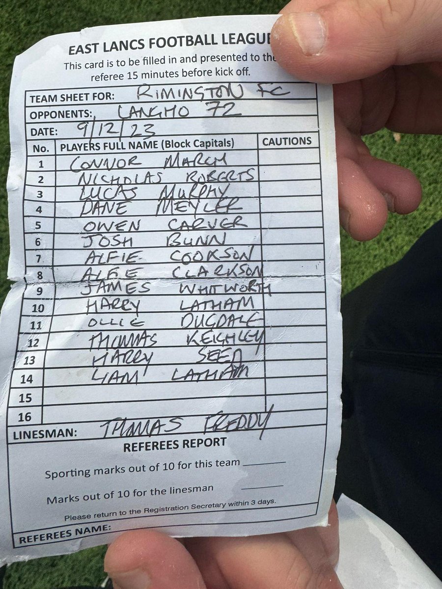 Rimyfc's tweet photo. Result @eastlancs_fl (East)

@Rimyfc Res
2🆚️1 (HT 0-1)
@LanghoFC 7️⃣2️⃣

Goals 
Clarkson 55'
Seed 60'

MOM 🥇
Whitworth

Another 3 points for the young 🍊 First senior goal for Seed. Whitworth was immense in midfield on his first start. Overall, a great result in tough conditions https://t.co/vsp8COIaEr