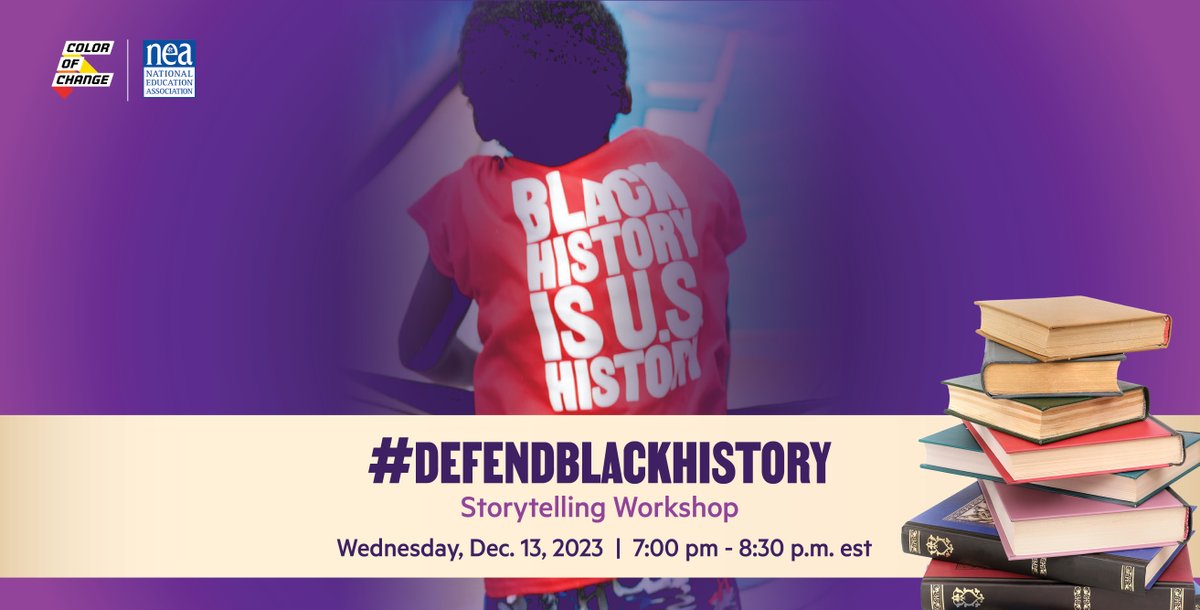 The stories we tell define our path forward. That’s why we #DefendBlackHistory — because it helps us build a more just future. YOUR story about education is crucial to our movement. Tell your story for change at our Storytelling Workshop on 12/13! RSVP: coc.is/StorytellingWo…