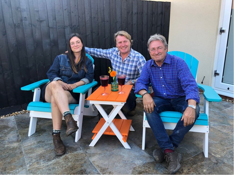 These lovely and brightly coloured table and chairs comes from Luxwoodpatio
They have a great range of colours you can choose from and come with a lifetime warranty.