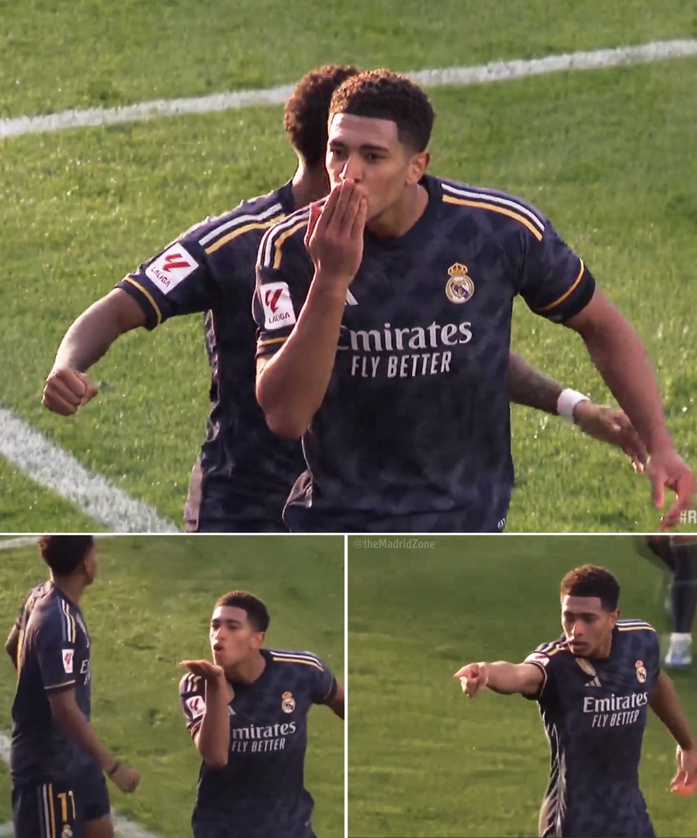 theMadridZone's tweet photo. Jude Bellingham’s celebration after his goal. https://t.co/H7knkrzjeg