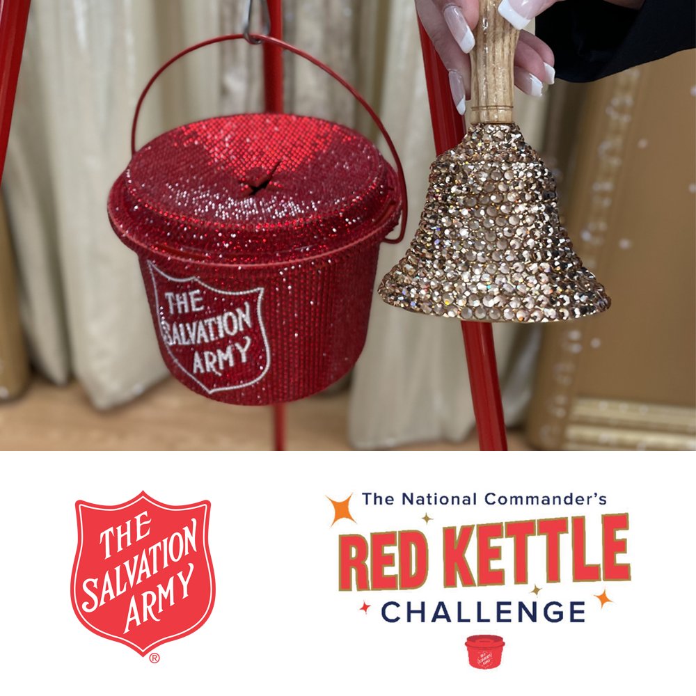 SalvationArmyMA's tweet photo. Where's the #bling? @SondraCelli's sparkling kettle is in #Waltham today as we #RingwithBling for the #NCKettleChallenge from @NatlCommander. Visit us at @DionsWine until 3 p.m. to support Waltham in the @SalvationArmyUS challenge! https://t.co/6PAe02ZsKV https://t.co/ag4R6HgUqg