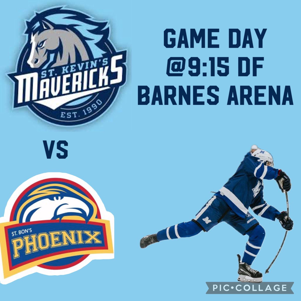 On the road tonight playing in DF Barnes arena @9:15 against St Bons late game tonight #bleedblue💙 #giddyup #bethere <a href="/bonshockey/">StBonsHockey</a> <a href="/skhmavericks/">St Kevin's High</a> Go Mavs