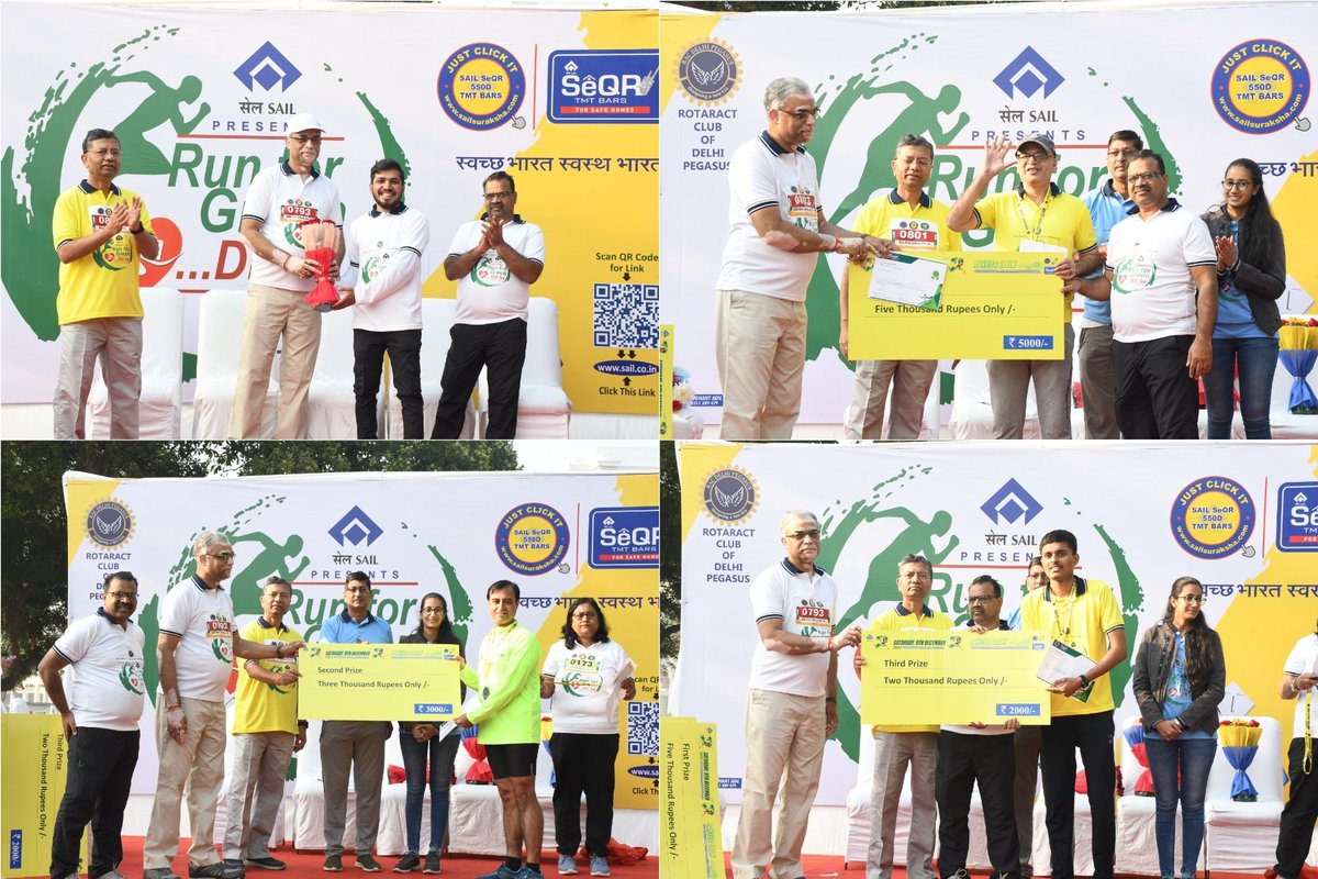 SAILCMO's tweet photo. "Run For Green-Dil se", fostering fitness &amp; a healthy lifestyle in harmony with the environment, was organised by Retail group of #SAIL #CMO_NR, along with Rotaract Club, at N.Delhi today. The event, showcasing #SAIL's best-in-class #SAILSeQR TMT Bar, drew a huge participation. https://t.co/eRNgkYh8JO