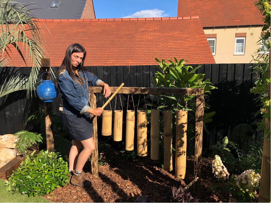 Frances takes her Bamboo very seriously!
All the Bamboo we used around the garden came from Moobba
