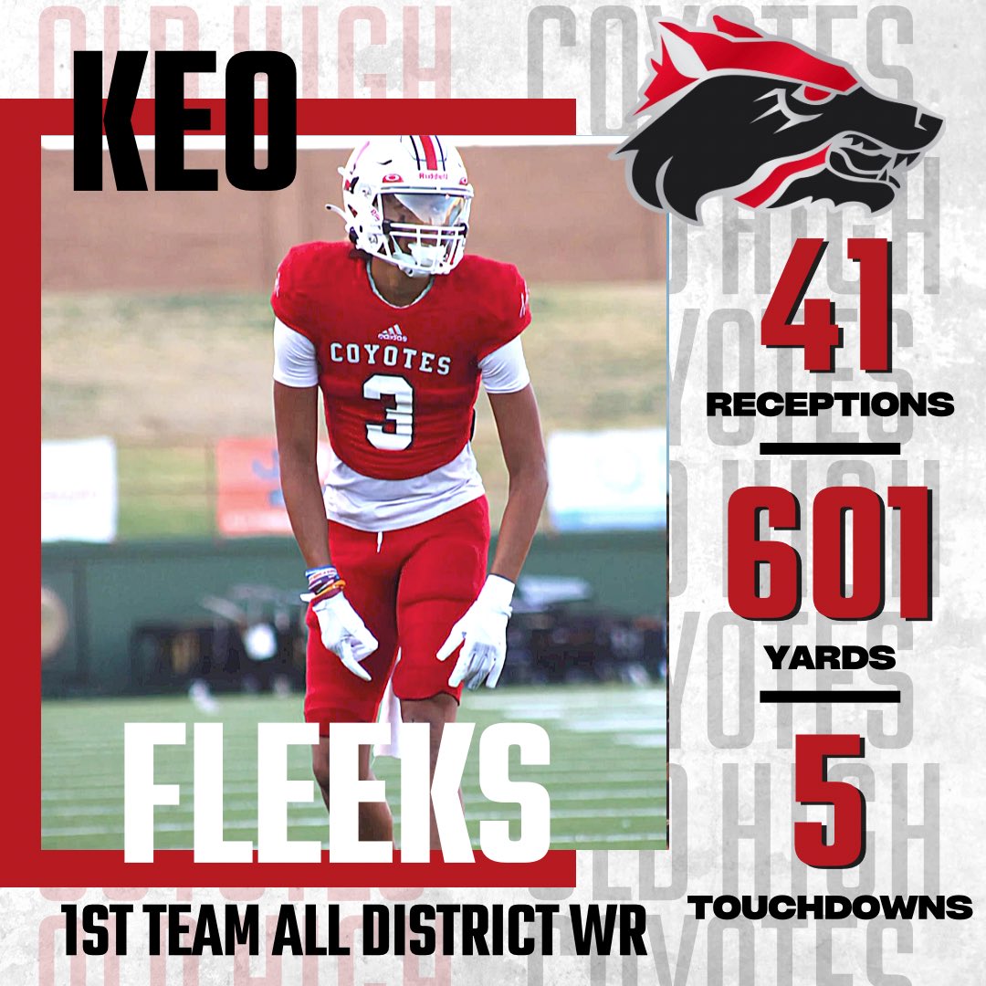 Congratulations to Keo Fleeks for being named 1st Team All District Wide Receiver!! #AGNB