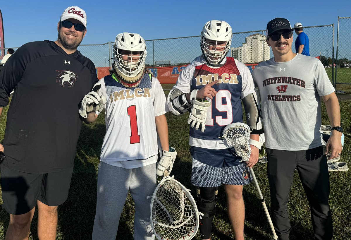 Had a blast with Coach Reed @IMLCACoaches conference and getting to watch two of our own 2025’s compete on the House IMLCA team (CJ Miller - Goalie and Nate Garcia - Attackman) was icing on the cake! Compete well fellas! @UAH_MLAX @ERAUMLAX #RecruitWhitewater #TheWhitewaterWay