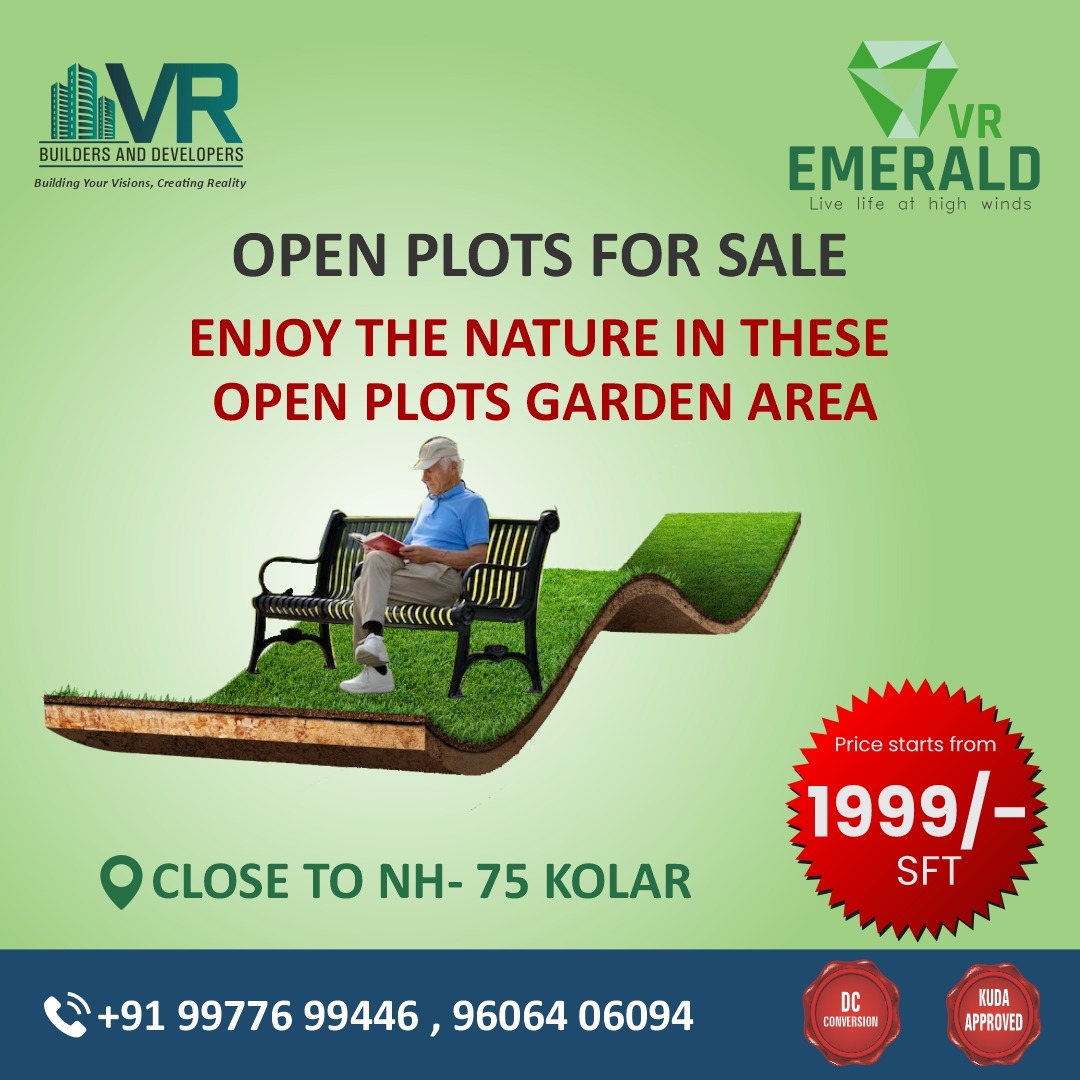 VREMERALD is creating a community where dreams take root and flourish!
Contact us: +91- 997 769 9446
Email: vremerald01@gmail.com
#kolar #vrploats #investinopenplots #plotforsale #openplot #property #emptyland #plotsearch #landdeals #openland #openlandforsale #nature #gardenarea