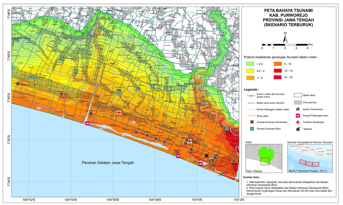 Peta Bahaya Tsunami Purworejo