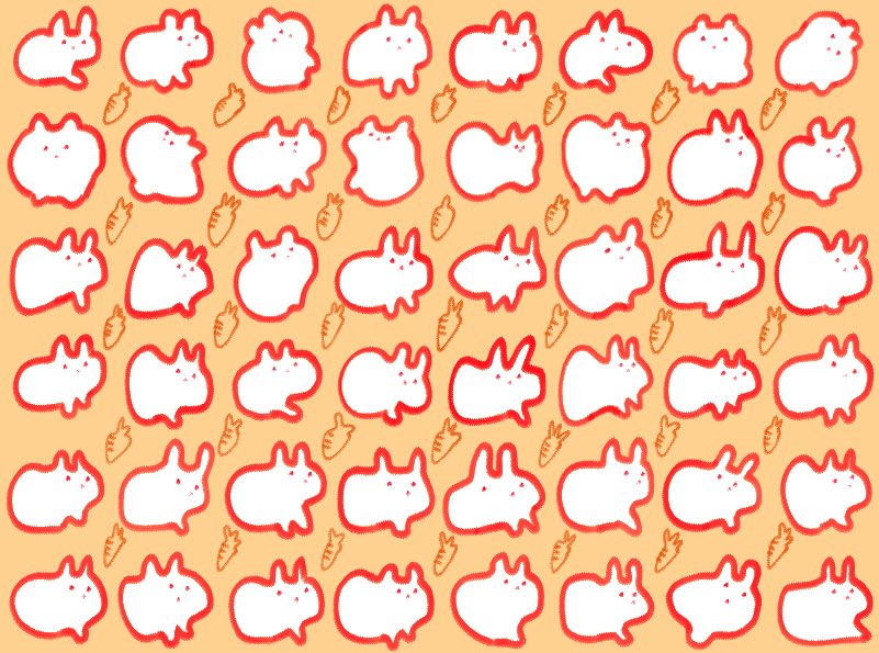 rabbit no humans too many carrot orange background simple background . .  illustration images