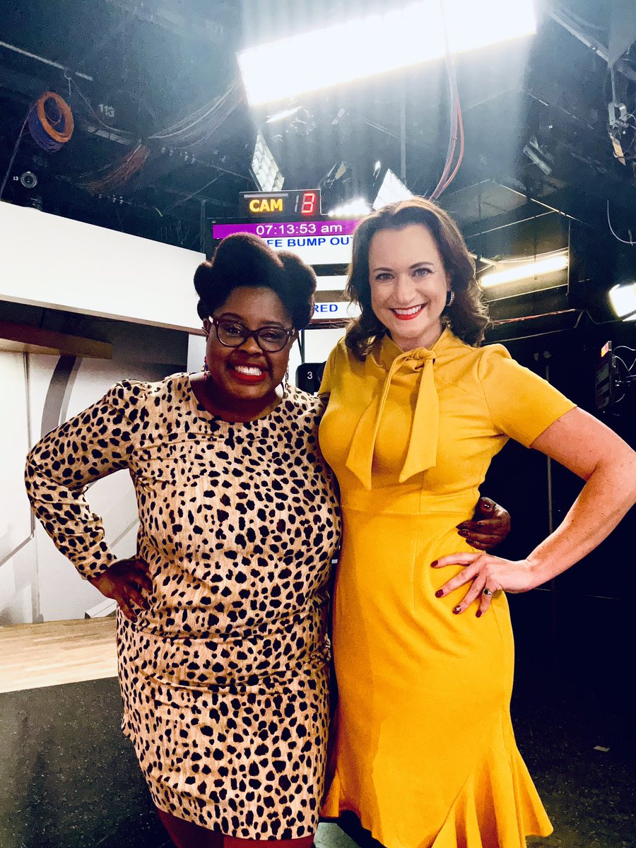 GarofaloWX's tweet photo. Happy WARM Saturday morning from @TVNewsLady and I! Bringing some added ☀️ to a cloudy mild Cleveland day on @cleveland19news. Who's up with us and loving this quick Fall throwback weather?? #ohwx #goodmorning #setsisters https://t.co/h6XTfPk3fm