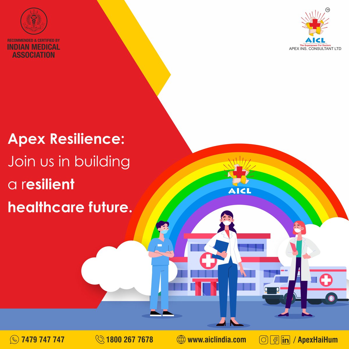ApexHaiHum's tweet photo. Apex Resilience: Join us in building a resilient healthcare future.
.
.
#ChooseApex #ApexRiskManagement #AICL #MedicoLegalExperts #SuperPowerForDoctors #medical #IMA https://t.co/eIEWIQmHBC