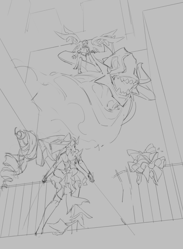 A sketch from a month ago, I hope I will have the chance to finish it after next year😭😭😭