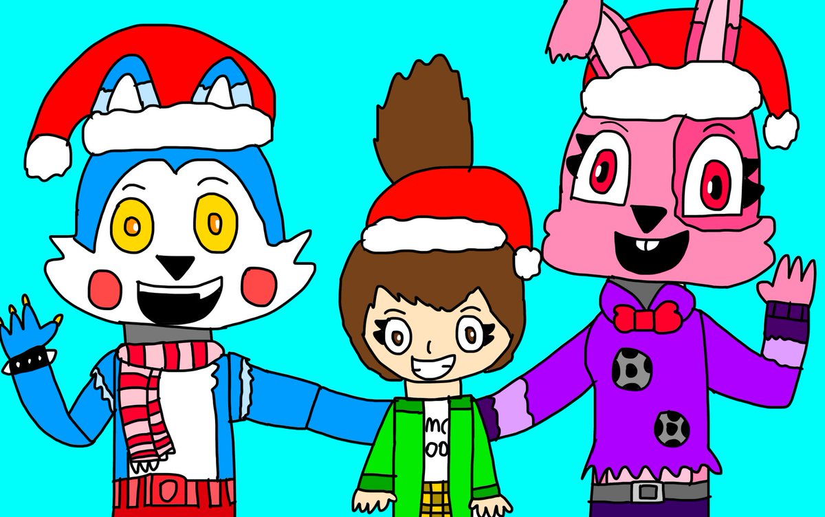 Fnacity au art Christmas with punk candy, Gina and Ava #fnacityau #fnaccontainmentbreach #fnac #fnaccb #christmas #xmas #christmas2023 #xmas2023 #punkcandy #ginathebunny #avaschimdt #glamrockcandy