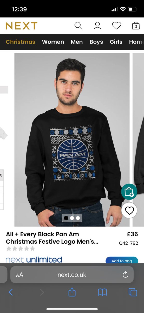 MrsMoroneyEng's tweet photo. Normally a big fan but this is disappointing from @nextofficial A Christmas jumper with the slogan Panam and planes on it. 

The Lockerbie Air Disaster took place on the 21st of December, 1988. Pan Am Flight 103. #lockerbie https://t.co/pCCmiX60nh