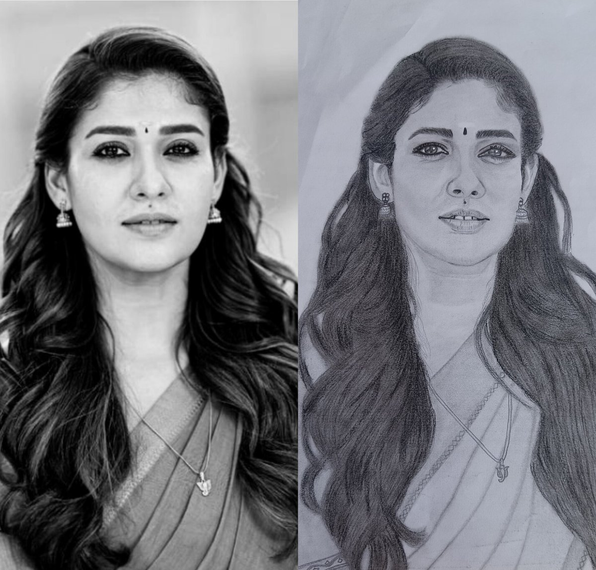 Tried Nayanthara's- Annapoorani movie look - pencil art <a href="/NayantharaU/">Nayanthara✨</a>
<a href="/VigneshShivN/">Vignesh Shivan</a>

youtu.be/sFwvtEELXoA?si…