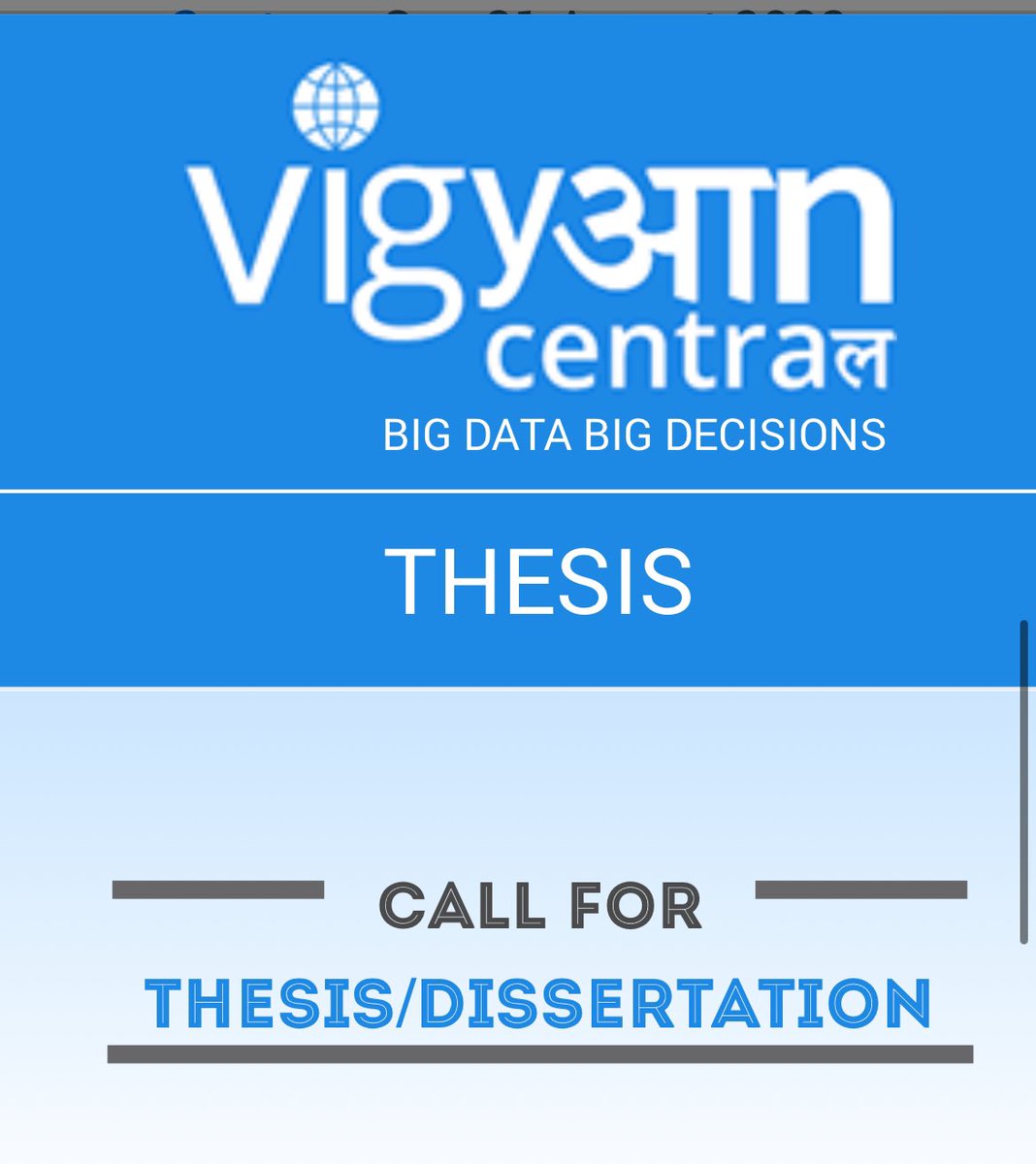Upload your thesis and be part of the bid data network vigyancentral.com/thesisgateway/