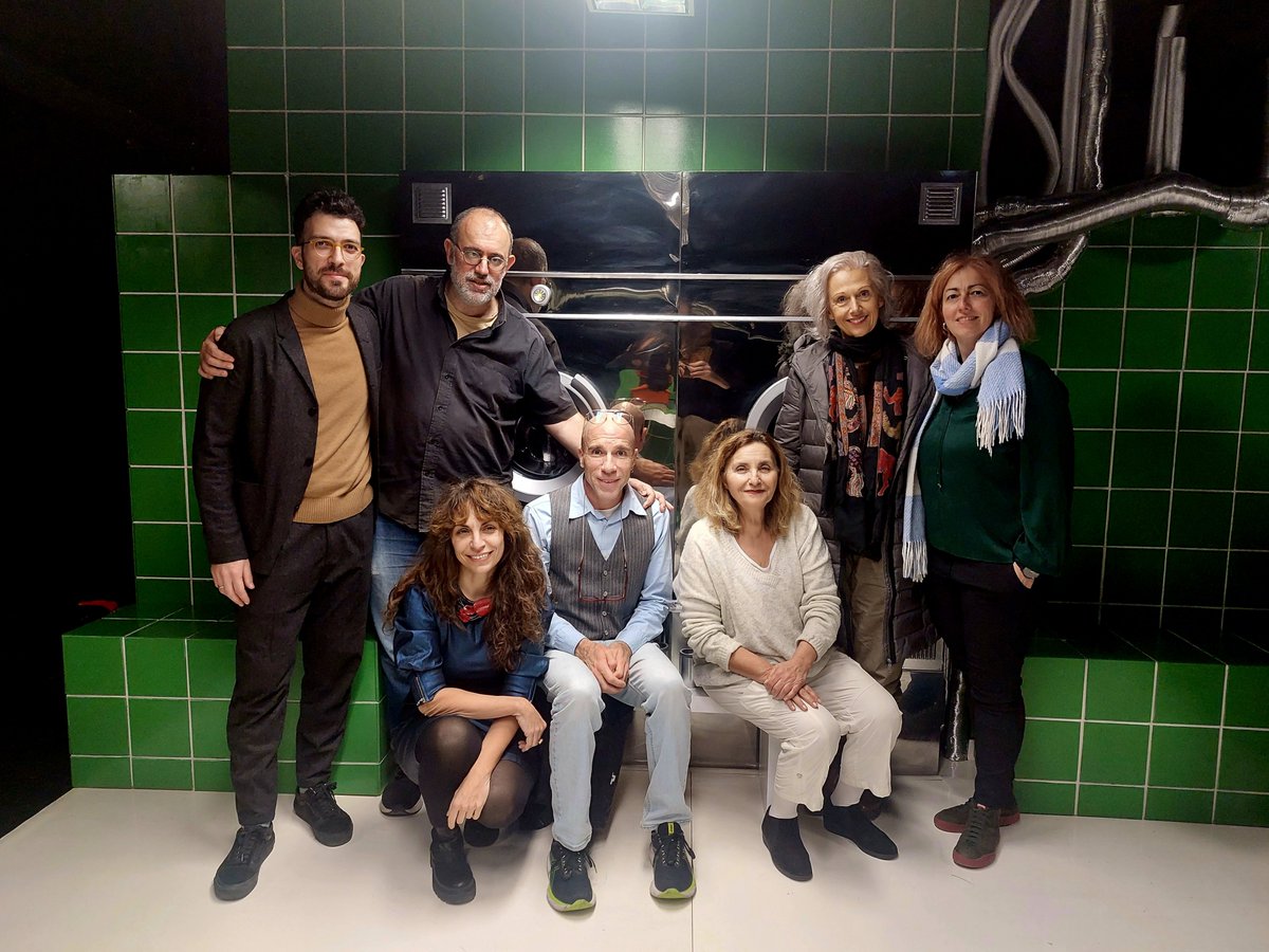 ManosMilonakis's tweet photo. Stories from our première! "The Washing Machine" of Thanasis Triaridis just started washing the sins of the "good people" yesterday at @altefablon A social fiction play, about a dystopic future that may be not as far as it sounds.Thank you all, for trusting my original music 🥰 https://t.co/9fKOZfJpwY