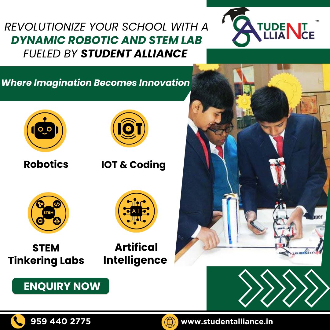neha_mehna4809's tweet image. Revamp your school on a budget with STUDENTALLIANCE, following NEP 2020 Guidelines. Elevate your classrooms into innovative hubs with our STEM experts. Contact-959 440 2275 #STUDENTALLIANCE #STUDENTALLIANCESTEMLAB #Stemlabs #STEM #digitallabs #Elearning #creativity #3DPronters