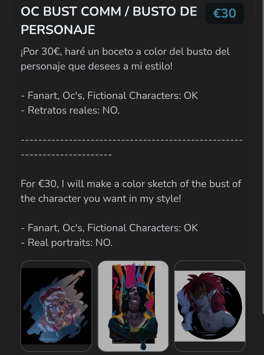 ClarartMente's tweet image. 🗣🌱¡¡ENCARGOS ABIERTOS!! 🌱🗣

En mi página de Ko-fi podéis encontrar los ejemplos y los pasos a seguir para pedirme un encarguito ♥︎

Aquí el link!!:
ko-fi.com/clarartmente/c…

Tengo los DM's abiertos también por si os surgen preguntas, ¡¡¡agradezco difusión!!!