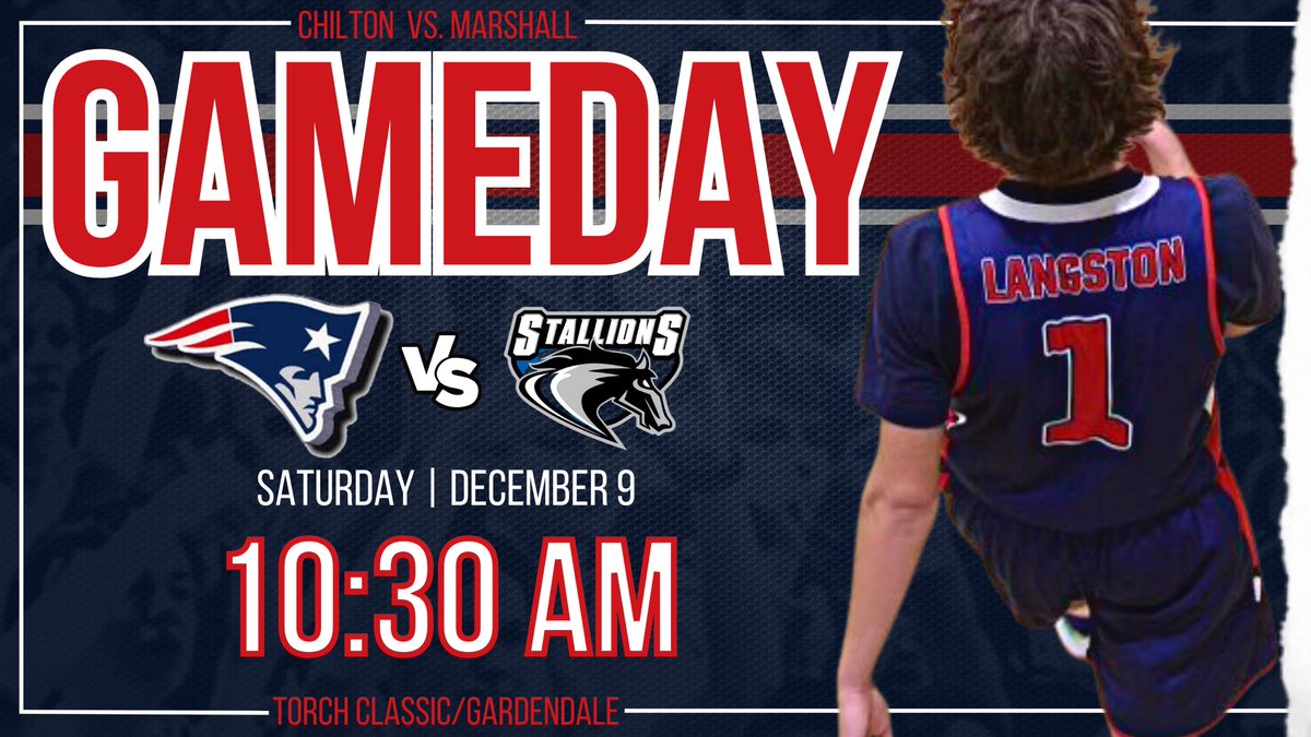 ChiltonMBB's tweet photo. Last day of the Torch Classic.  Big game today as we face Marshall after an OT win against them last week.  CCA will possibly be without Cayman Hamilton and Connor Bice after both were injured in yesterday’s game. https://t.co/4JAhGRIuJr