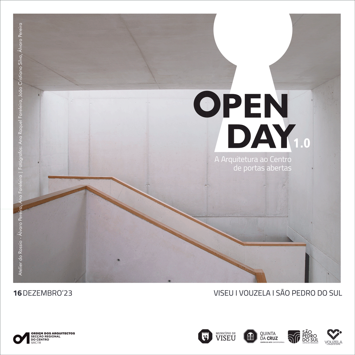 oasrcentro's tweet photo. 1º OPEN DAY - ARQUITETURA AO CENTRO DE PORTAS ABERTAS
16 de dezembro
Vouzela - São Pedro do Sul - Viseu

Visitas guiadas, conferências e conversas sobre arquitetura. Evento livre e sujeito a pré-inscrição.

+INFO e inscrições: https://t.co/r2L6S6rhzy https://t.co/PRR6bnCSs3