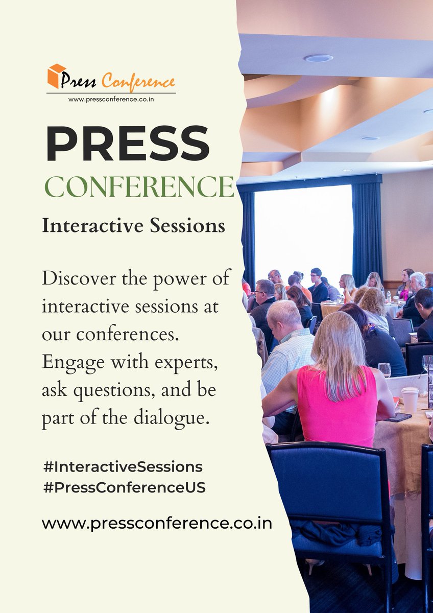 ConferenceUs's tweet image. Interactive SessionsDiscover the power of interactive sessions at our conferences. Engage with experts, ask questions, and be part of the dialogue. #InteractiveSessions #PressConferenceUS pressconference.co.in