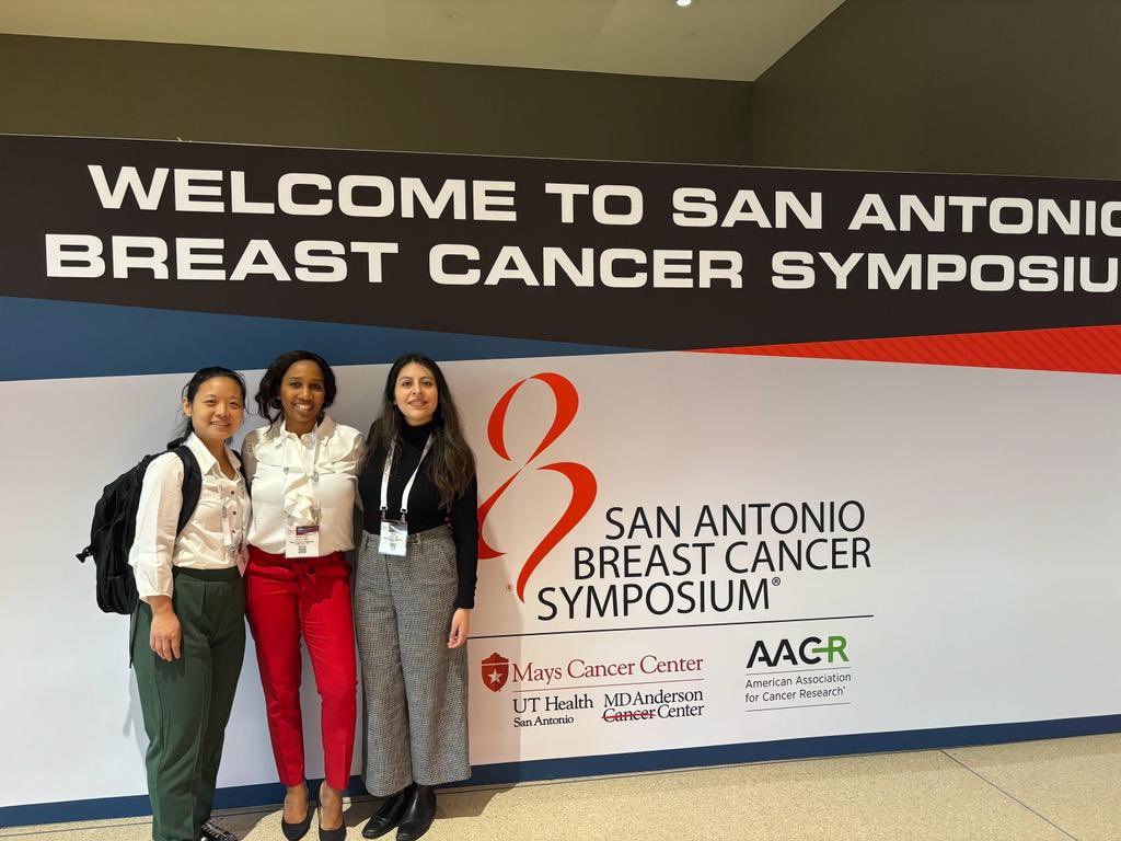 Our own PGY6 @FossoChimi35133 and Natalie Chen and PGY5 Nataly Torrejon having a great time at #SABCS23 and sharing what they’ve learned with the rest of the fellows.