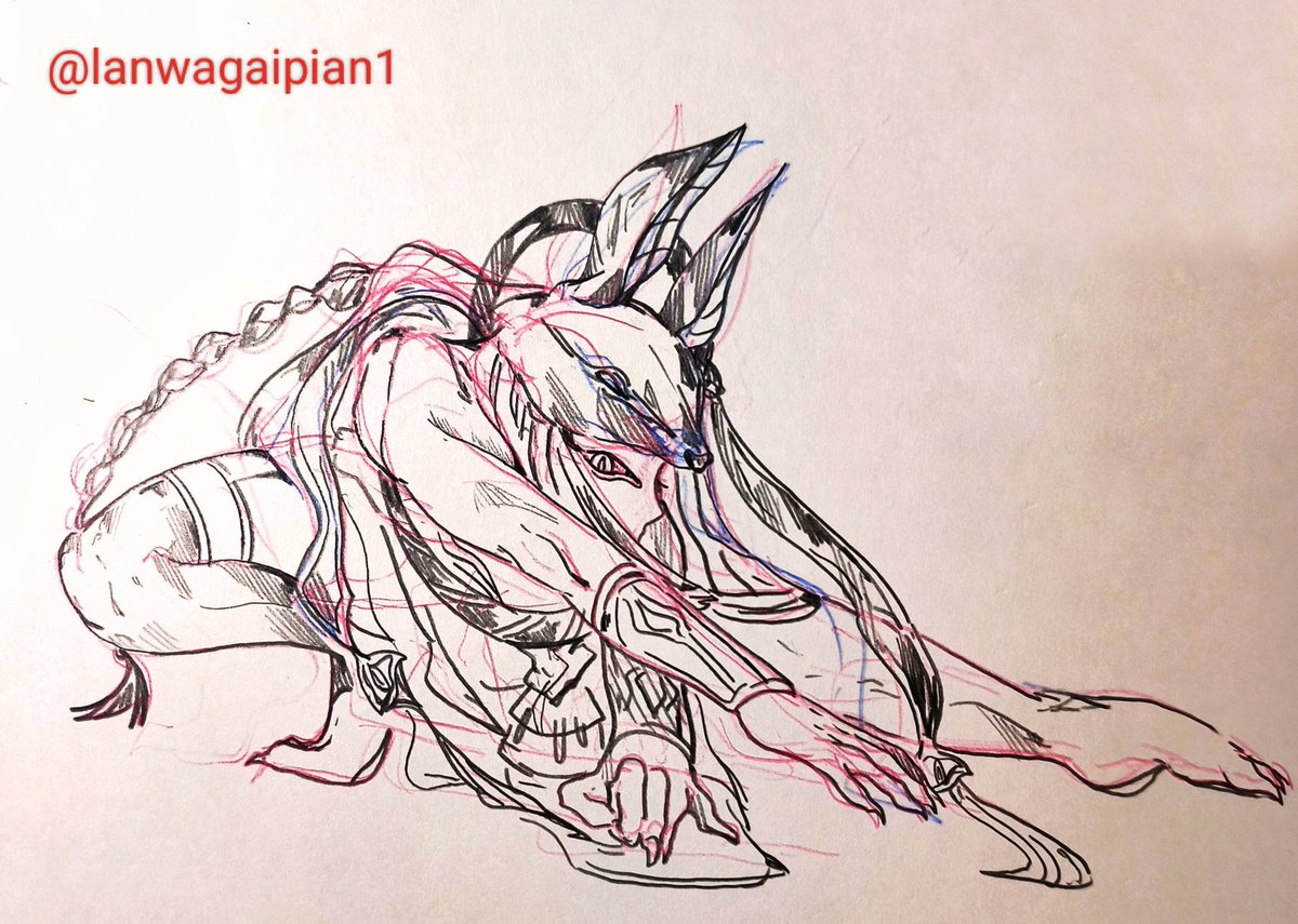 #終末のワルキューレ ＃Anubis #RecordofRagnarok 我喜欢画这个家伙