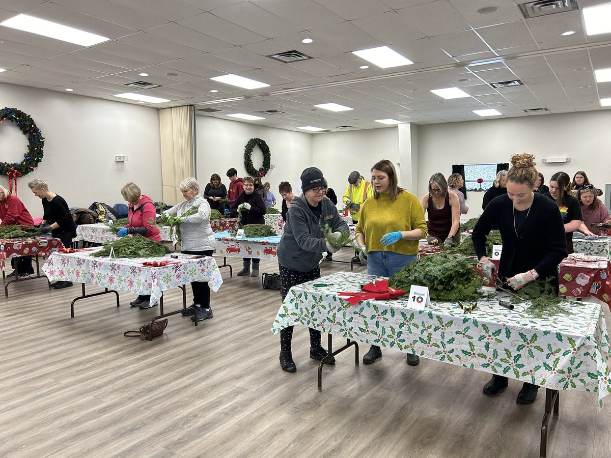Our wreath making workshop is underway! Smells pretty amazing in here! - MS