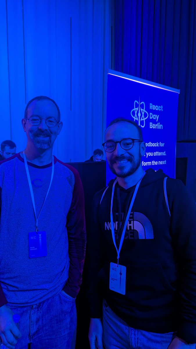 Happy to meet Redux maintainer Mark Erikson at #reactdayberlin #opensource 🚀
