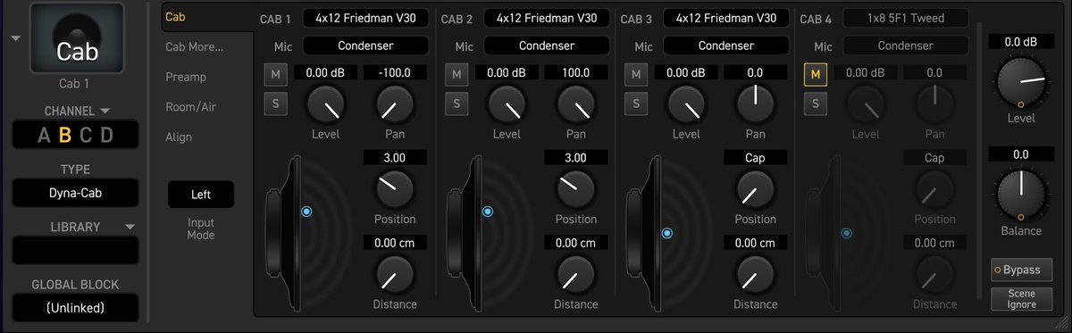Kazumaro_K's tweet photo. ご存知の方もいらっしゃると思いますが、Fractal Audio Axe-Fx3 、キャビネットブロックにダイナキャブというのがあるのに気づきませんでした!スピーカーからのマイクの位置と距離を設定できます。本機お持ちの方お試しあれ!
#AxeFx3
#dynacab
#ダイナキャブ
#キャブモデルは増えるはず https://t.co/pwrcD9gSeL