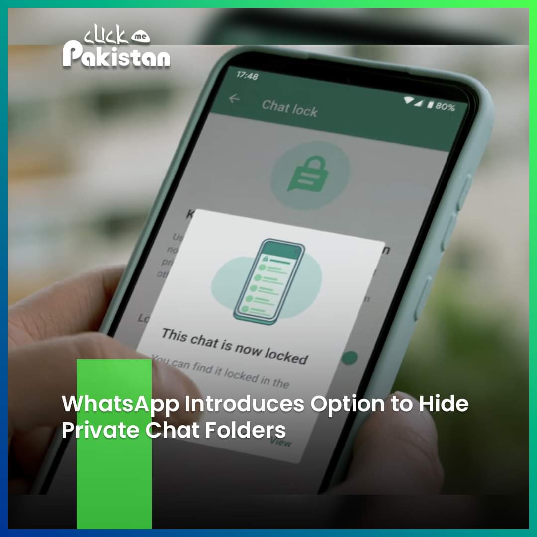 Exciting Update! WhatsApp now lets you safeguard your privacy with the new feature to hide private chat folders. 

#clickmepakistan #WhatsAppUpdate #PrivacyControl #ChatFolderHide #SecureMessaging #MessagingApp #DigitalPrivacy #TechNews #ChatSecurity #OnlineSafety #PrivateChats