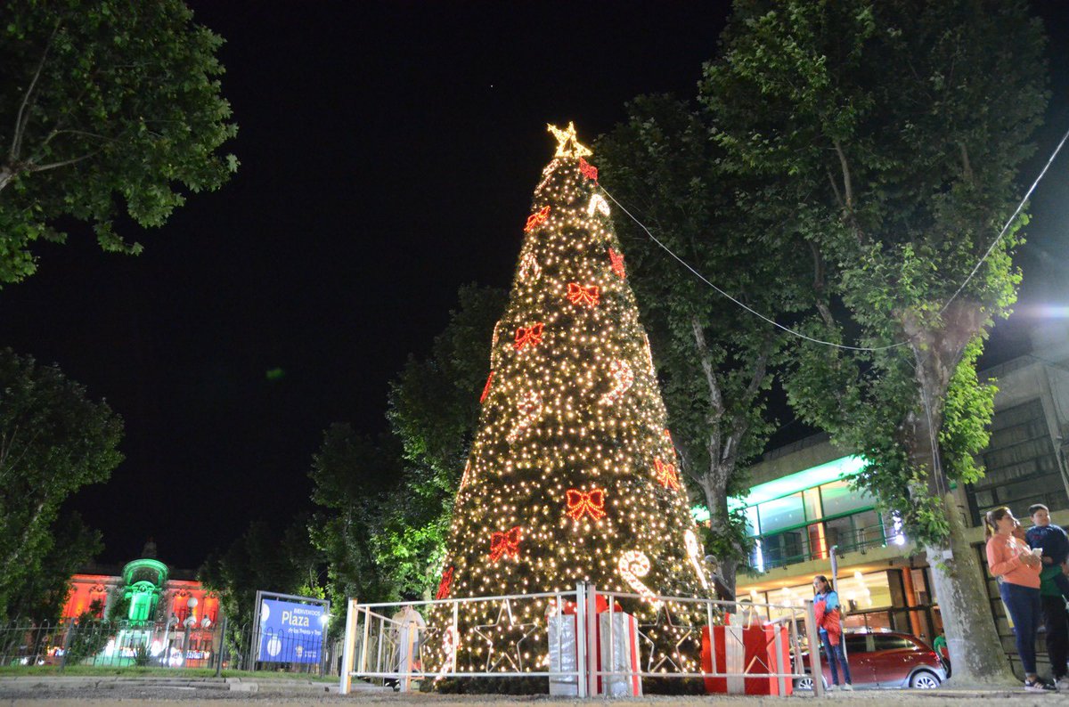 sanjosegobierno's tweet photo. Navidad en San José: iluminación de edificios del centro de la capital departamental y habilitación del árbol navideño en la Plaza de los Treinta y Tres. https://t.co/u3mrR0ggkz