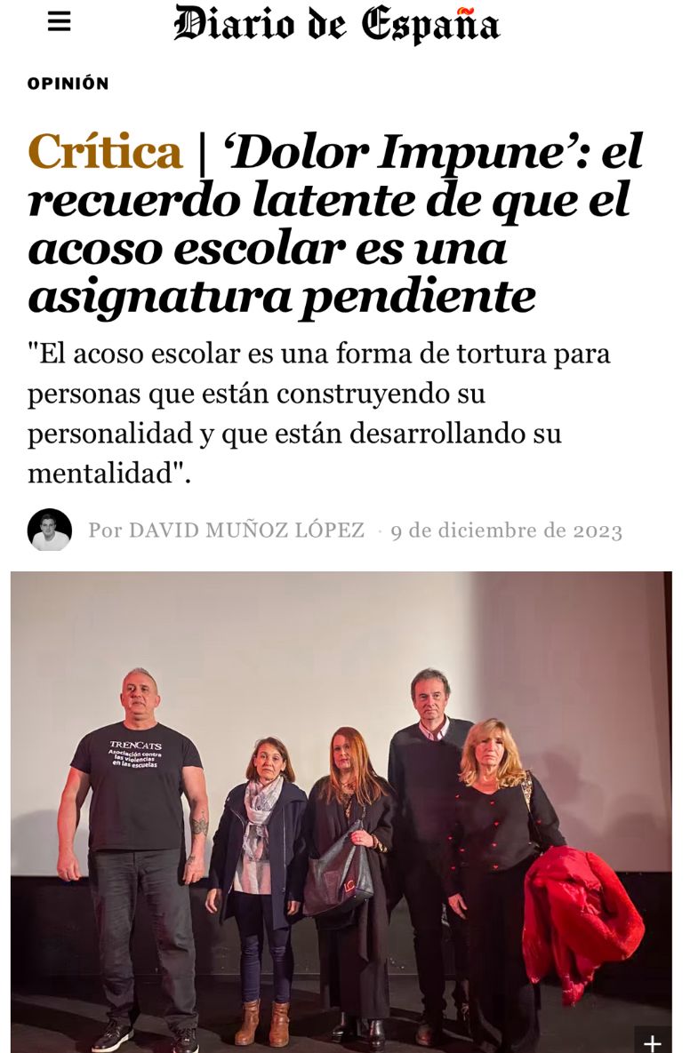 JMporKiraLopez's tweet image. 👉 diariodeespana.es/opinion/091220…
"Es cosa de niños” es una frase que se dice reiteradamente cuando se habla de acoso  escolar. No puedo llegar a imaginarme cómo sería perder un hijo, pero no  de cualquier forma, sino a través del suicidio. Imaginar que tu propio  hijo ha llegado a tal…