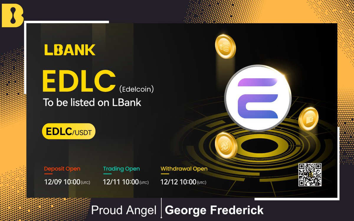 New day new gem on @LBank_Exchange.
$EDLC (Edelcoin) will be listed on LBank at 10:00 on December 11, 2023 (UTC).

Deposit: 10:00 on December 9, 2023 (UTC)

Trading: 10:00 on December 11, 2023 (UTC)

Withdrawal: 10:00 on December 12, 2023 (UTC)

More Details here:
website: